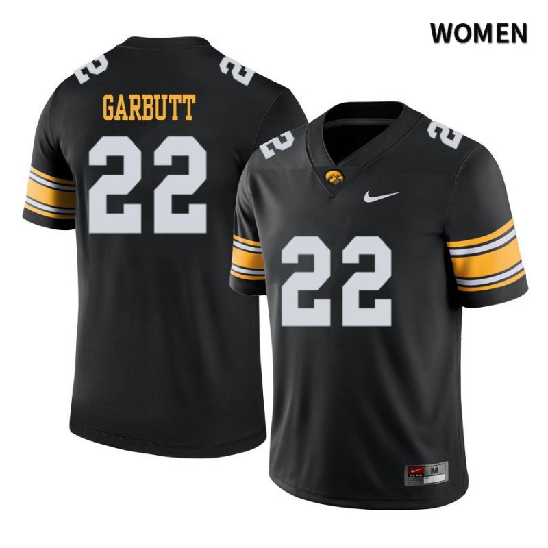 Women's Iowa Hawkeyes NCAA #22 Angelo Garbutt Black Authentic Nike Alumni Stitched College Football Jersey HT34D40RC